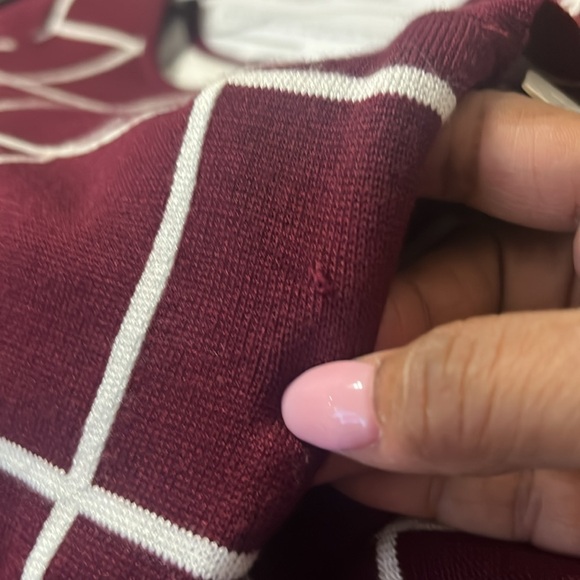 My Michelle Girls Dress Windowpane Fit Flare Size L / 14 color Wine and Ivory - Picture 2 of 16